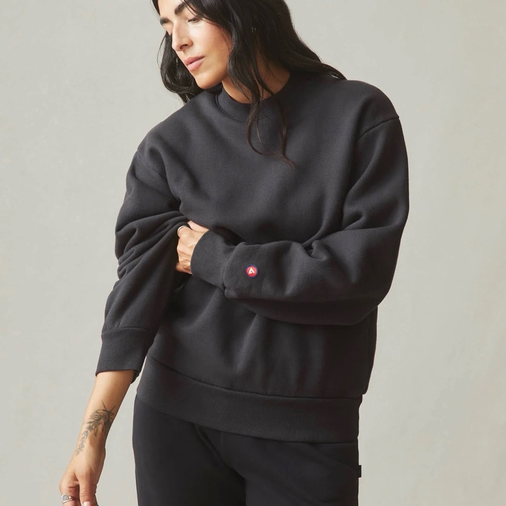 American Giant Unisex American Vintage Crew Sweatshirt Washed Black - Picture 3 of 8